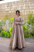 kalki brown cotton maxi