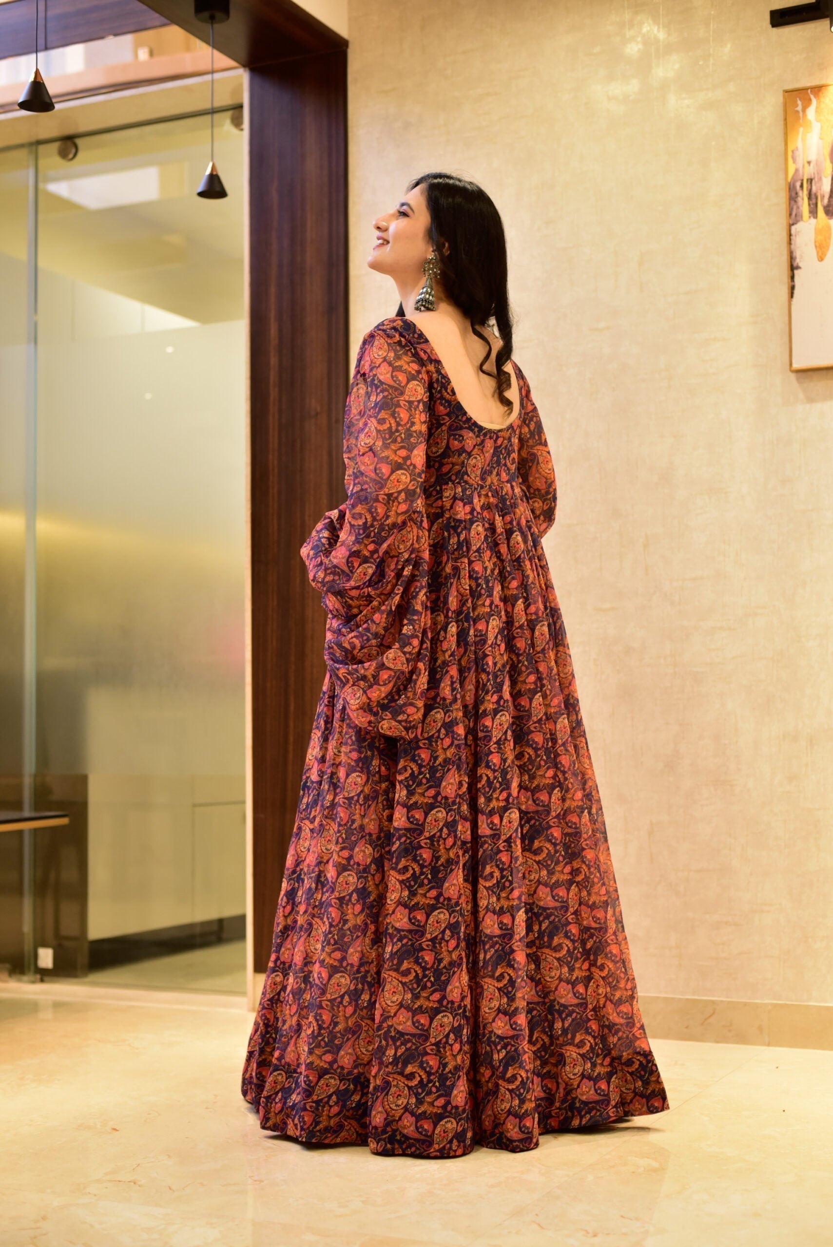 alisha blue georgette dress