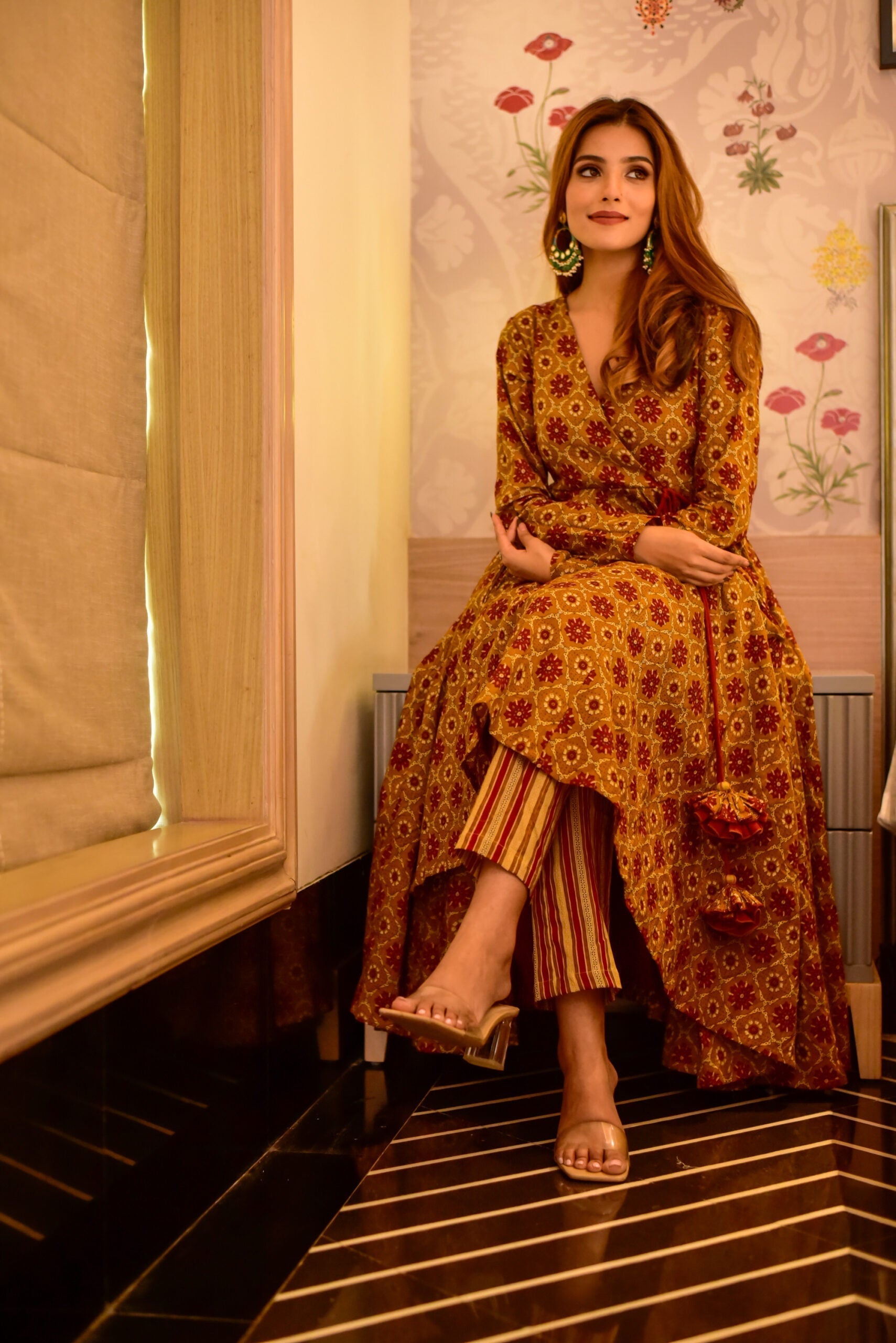 aarna mustard cotton suit