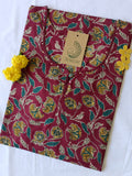 Hand Block Printed Majenta Jaal Cotton Kurta