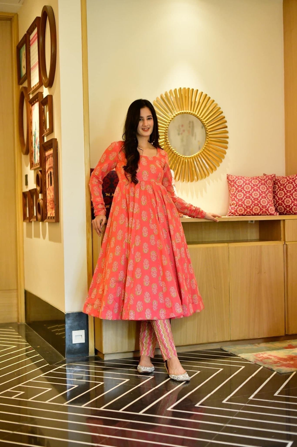 jazzy pink cotton suit set