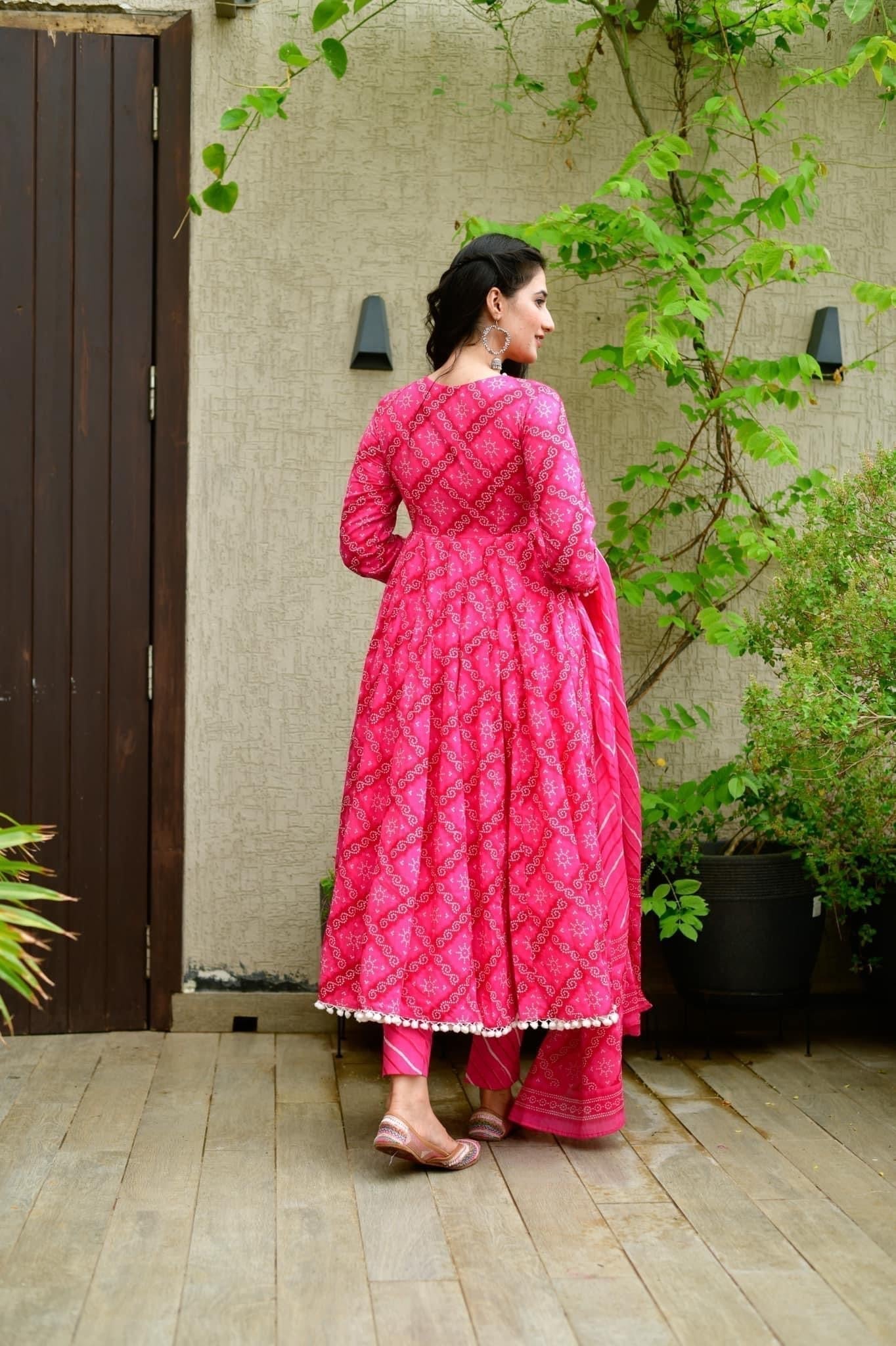 Amara pink pompom suit set