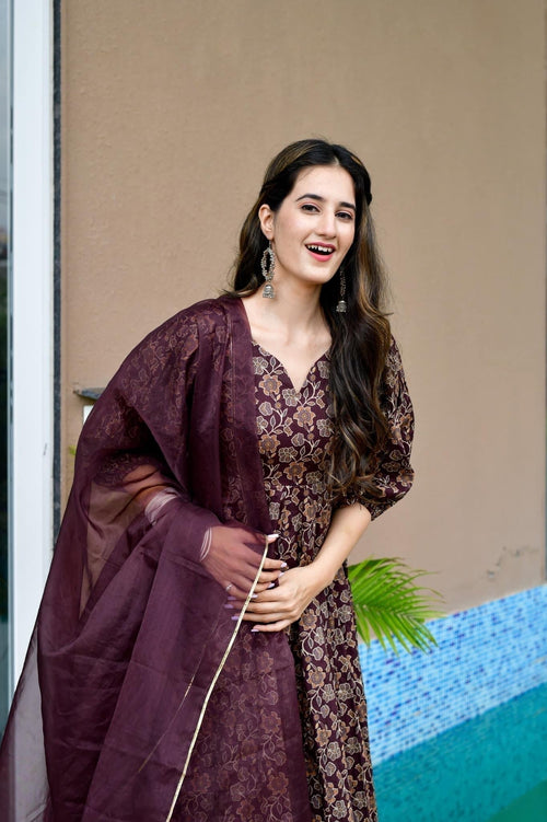 Anokhi brown maxi set