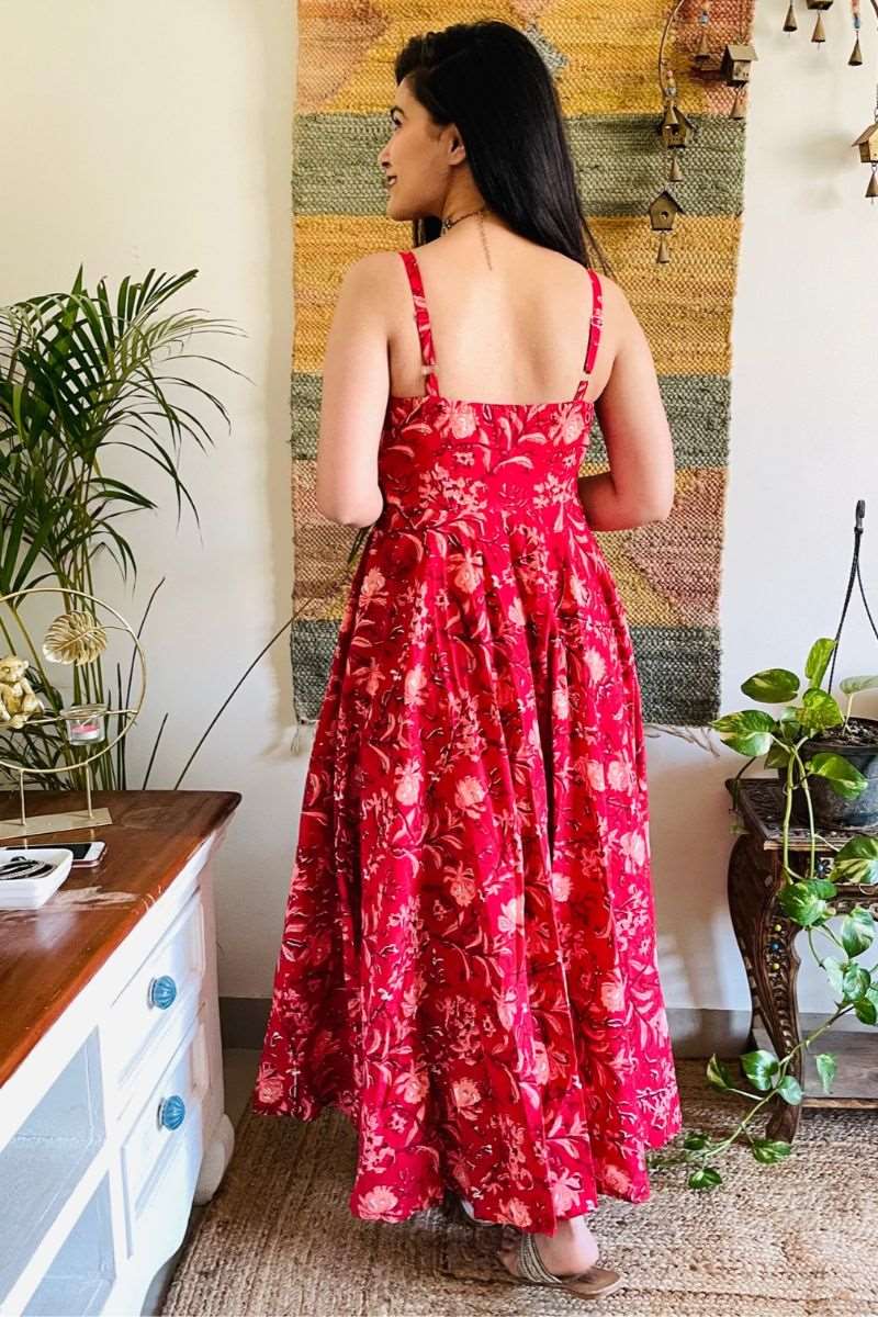 DESERT ROSE HAND BLOCK TWIRL DRESS